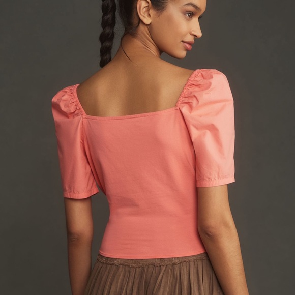 NWT By Anthropologie Puff-Sleeve Wrap Top - Picture 3 of 12